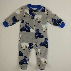 Carter's Fleece 2-Way Zip Snowman Dump Truck Footie Pajamas 6 Months